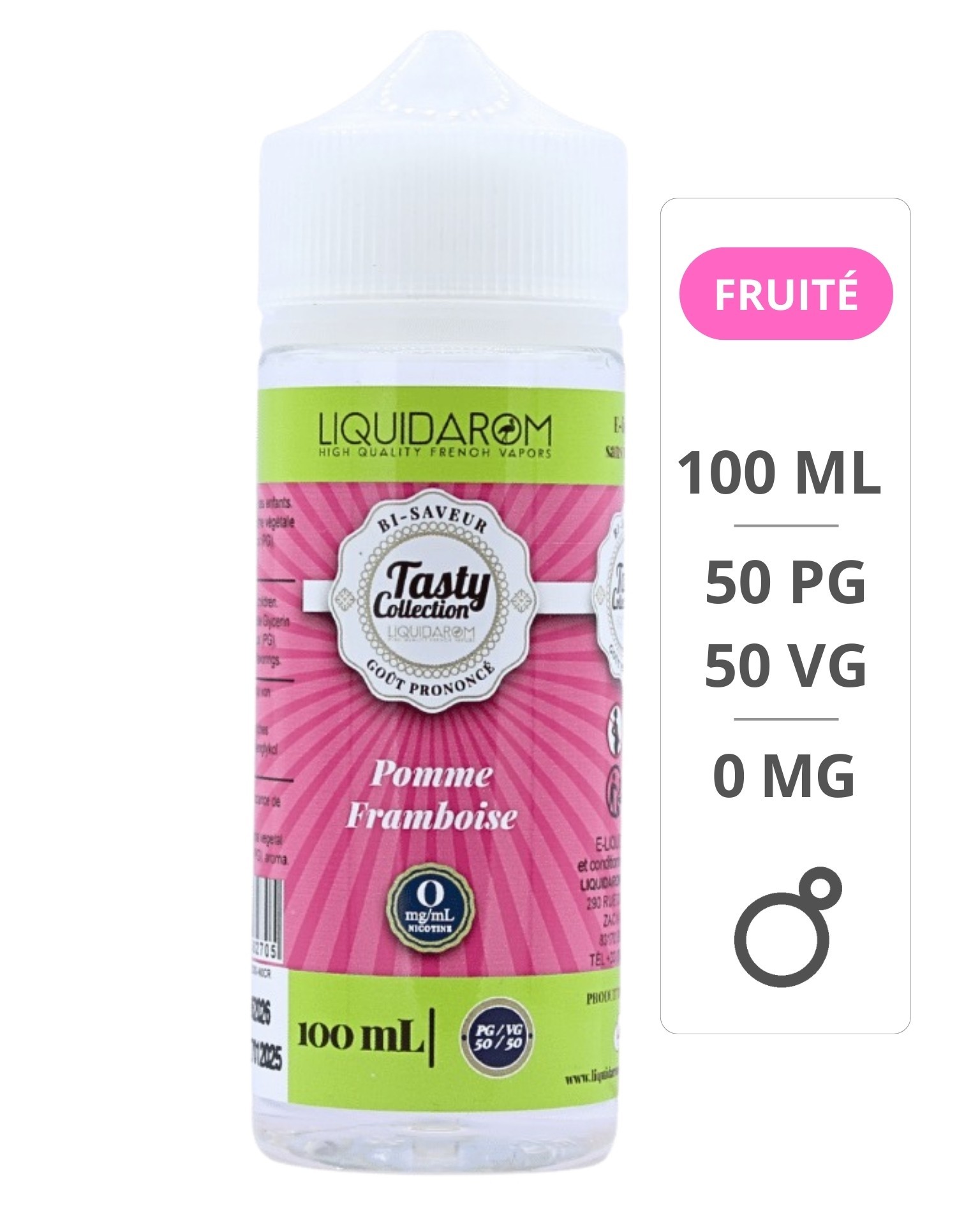 Eliquide Pomme Framboise Tasty 100ml - LiquidArom Tasty - 1