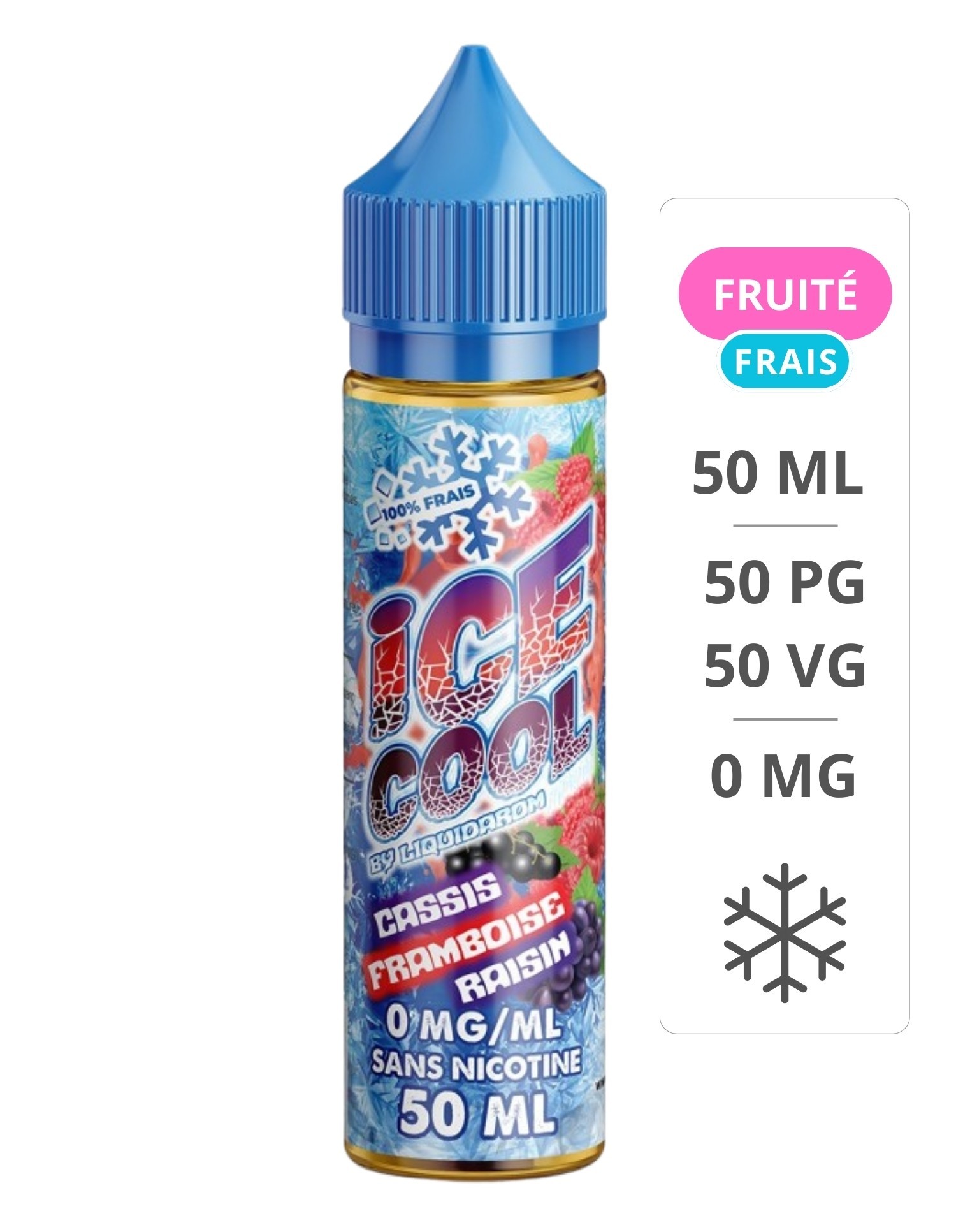 E-liquide Cassis Framboise Raisin Ice Cool 50ml - LiquidArom Ice cool - 1