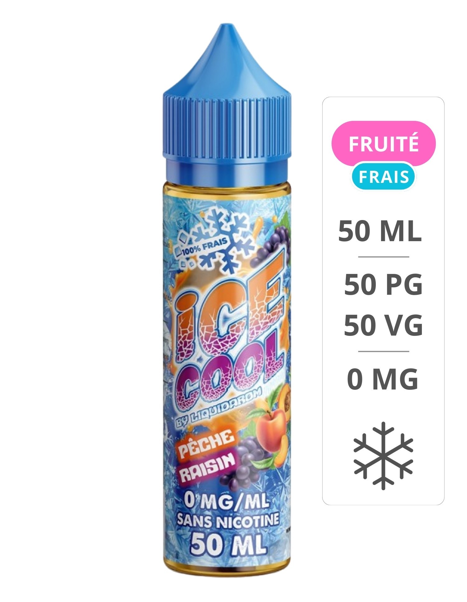 E-liquide Pêche Raisin Ice Cool 50ml - LiquidArom Ice cool - 1