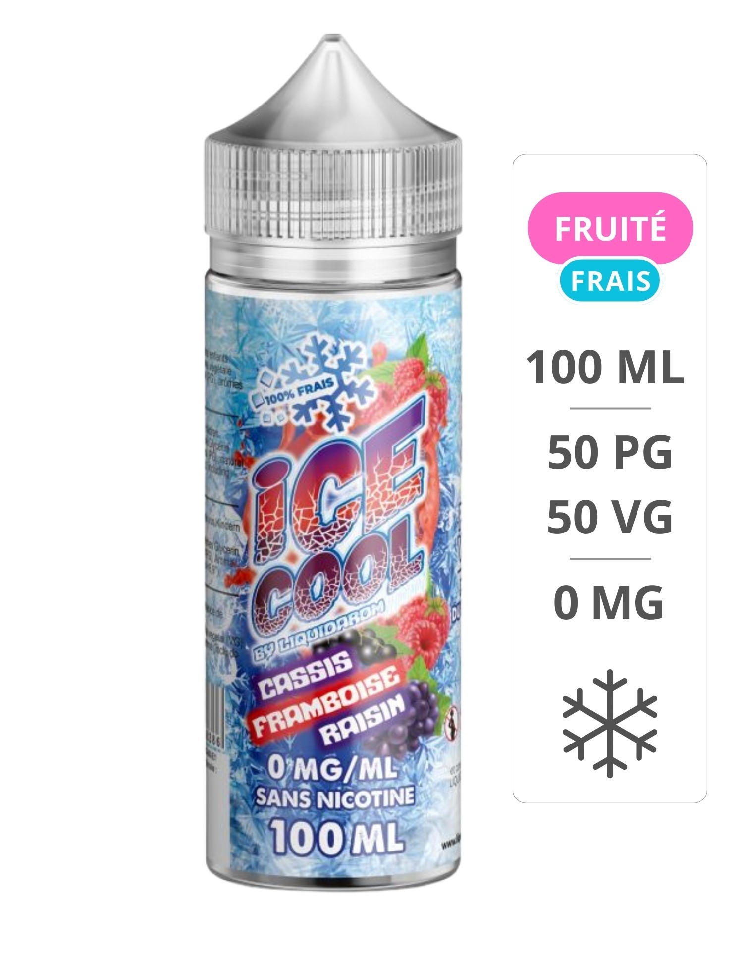 E-liquide Cassis Framboise Raisin Ice Cool 100ml - LiquidArom Ice cool - 1