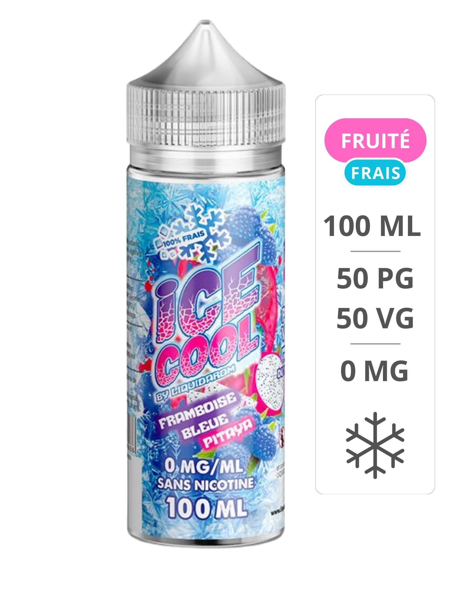 E-liquide Framboise Bleue Pitaya Ice Cool 100ml - LiquidArom Ice cool - 1