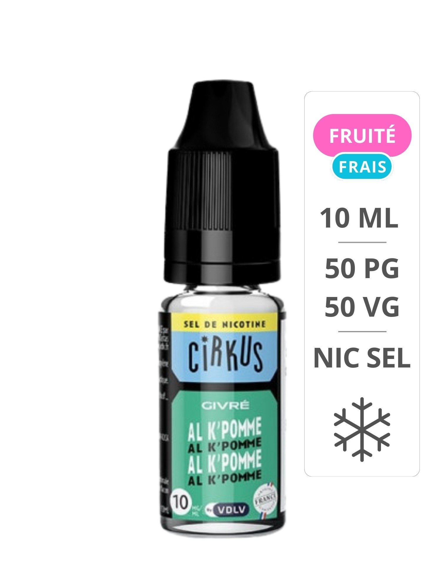 Al K'Pomme Sels de nicotine 10ml CirKus - VDLV Cirkus - 1