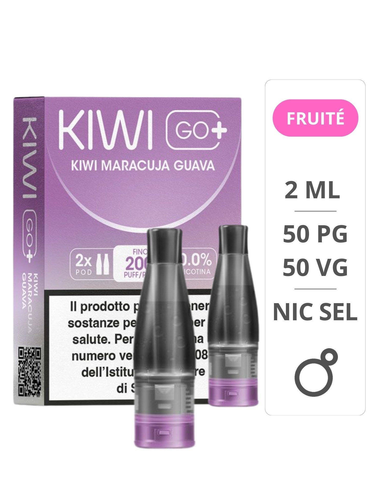 Cartouches Kiwi Maracuja Guava Kiwi Go Plus pack de 2 - Kiwi Vapor