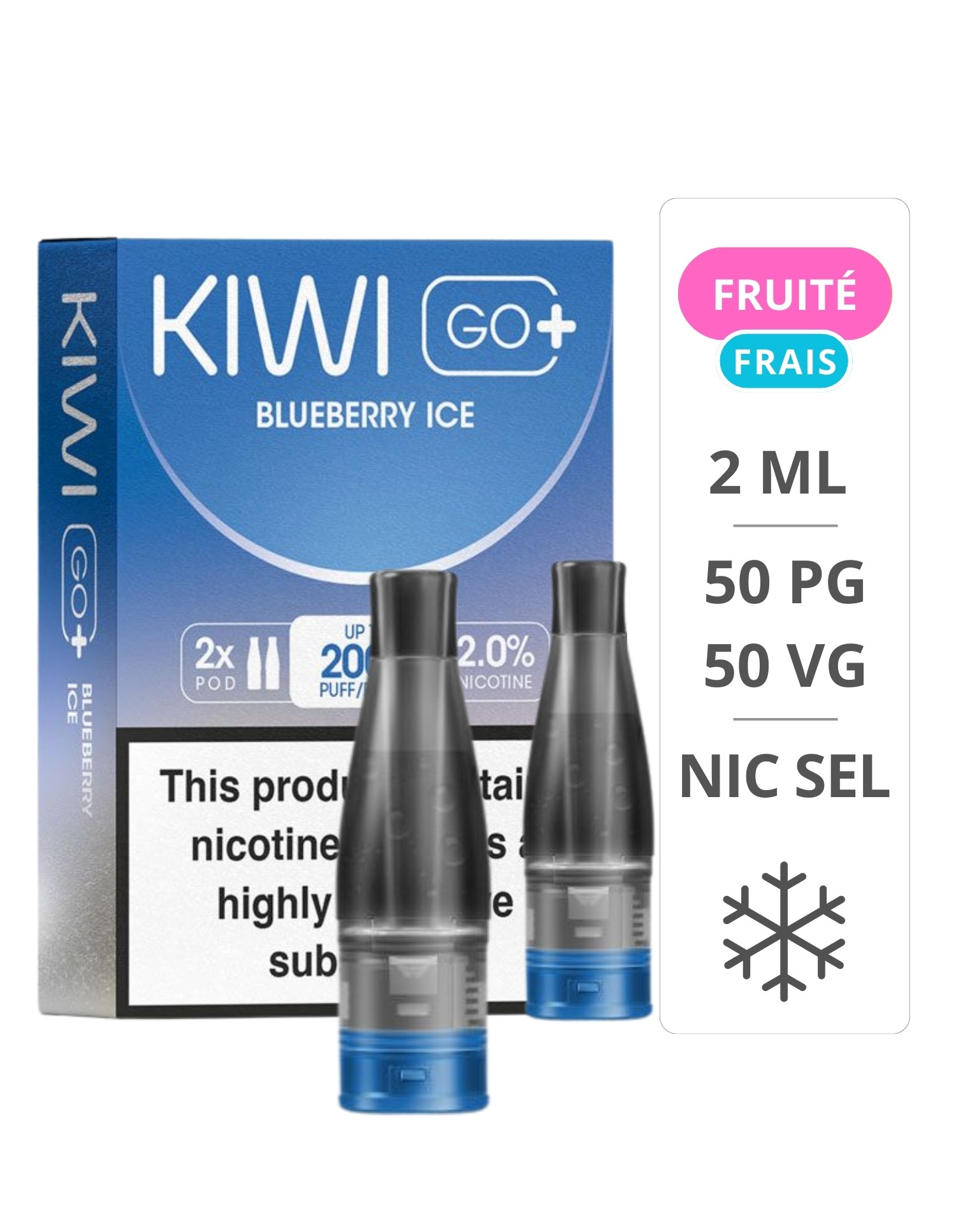 Cartouches Kiwi GO PLUS Blueberry Ice...