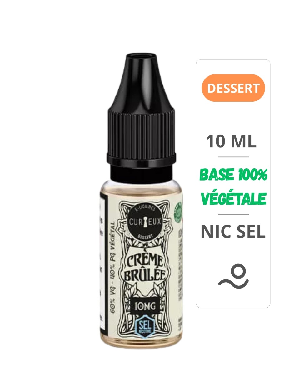 Crème Brulée Sels De Nicotine Édition Dessert 10ml - Curieux Curieux - 1