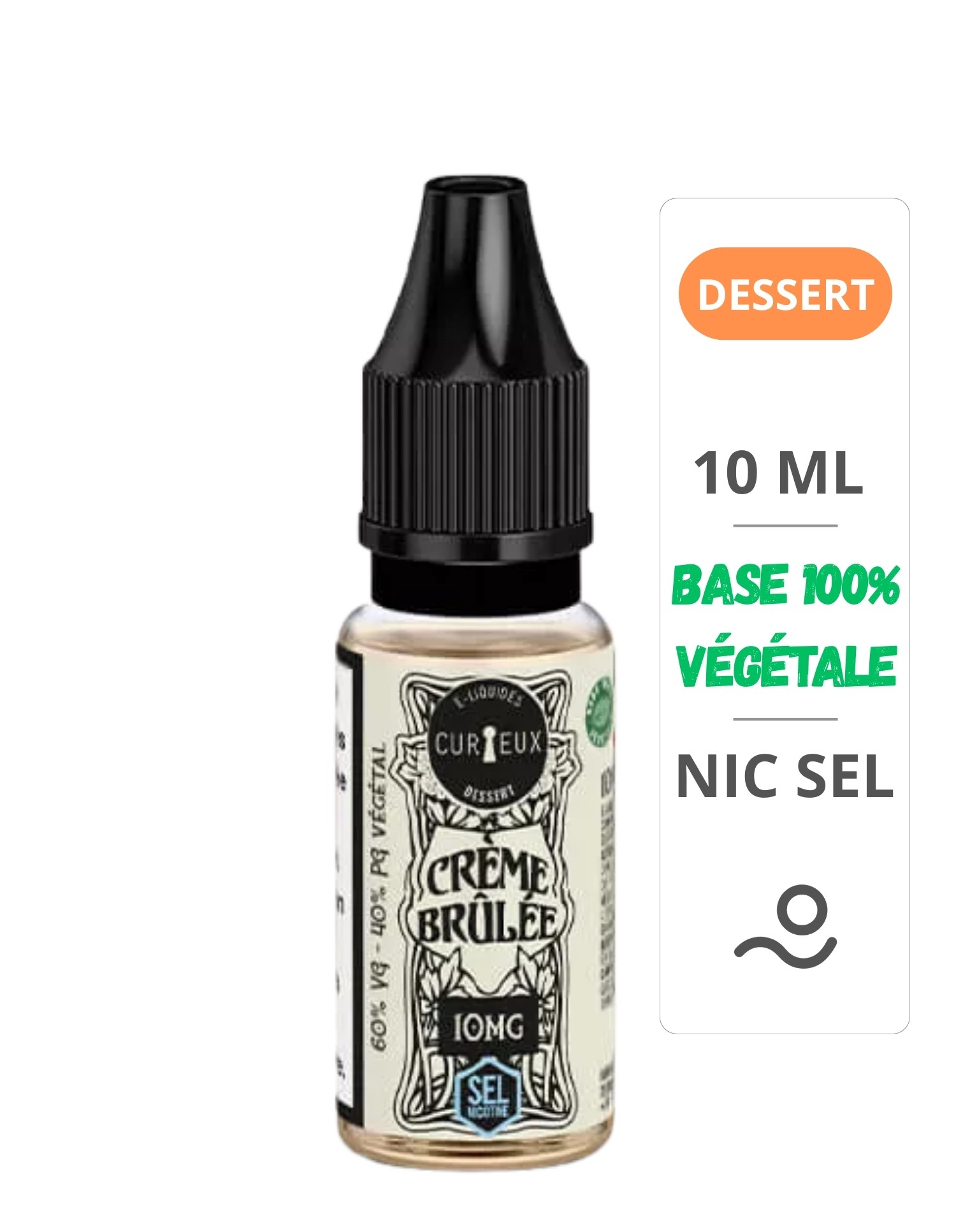 Crème Brulée Sels De Nicotine Édition Dessert 10ml - Curieux Curieux - 1