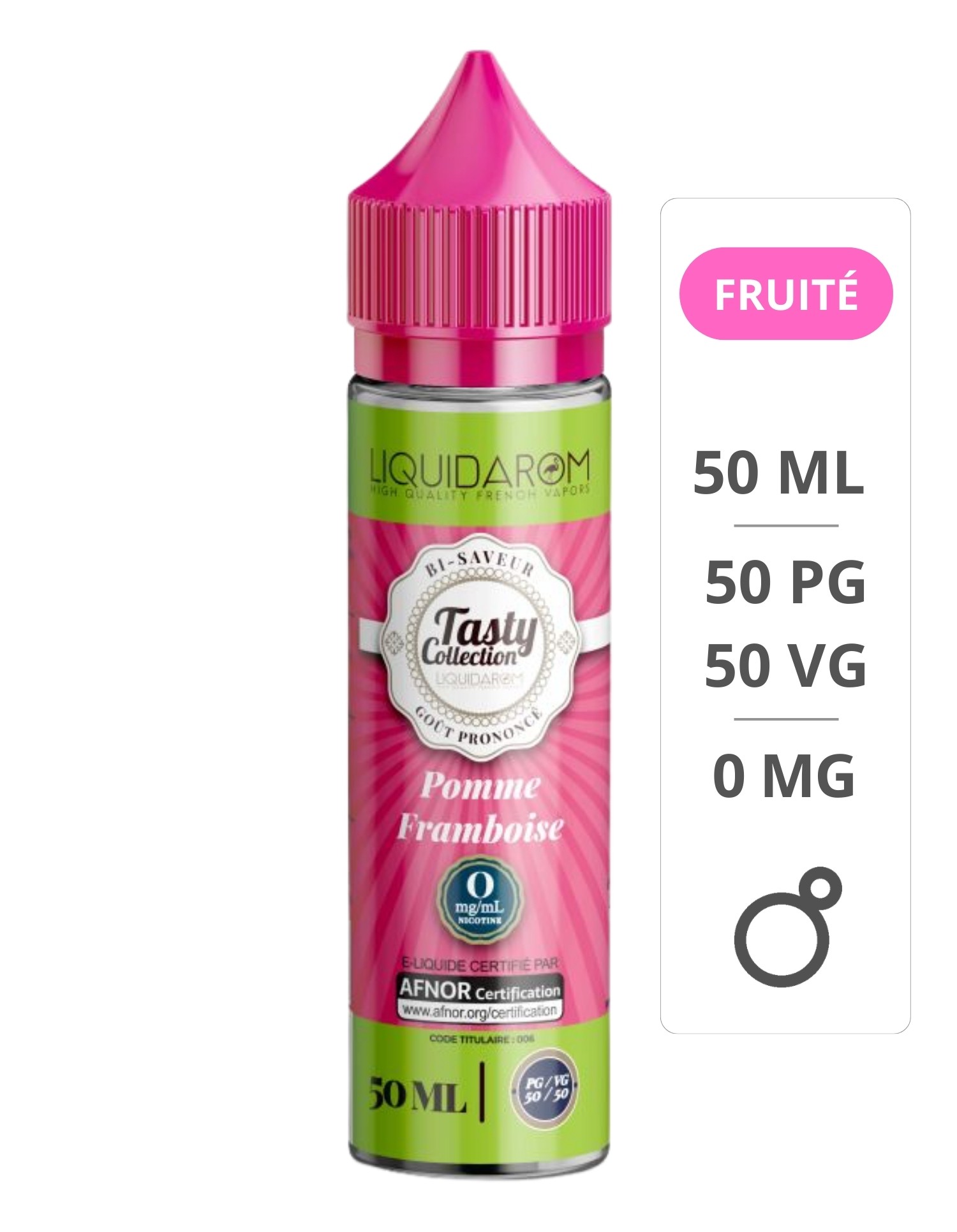 E-liquide Pomme Framboise Tasty 50ml - LiquidArom Tasty - 1