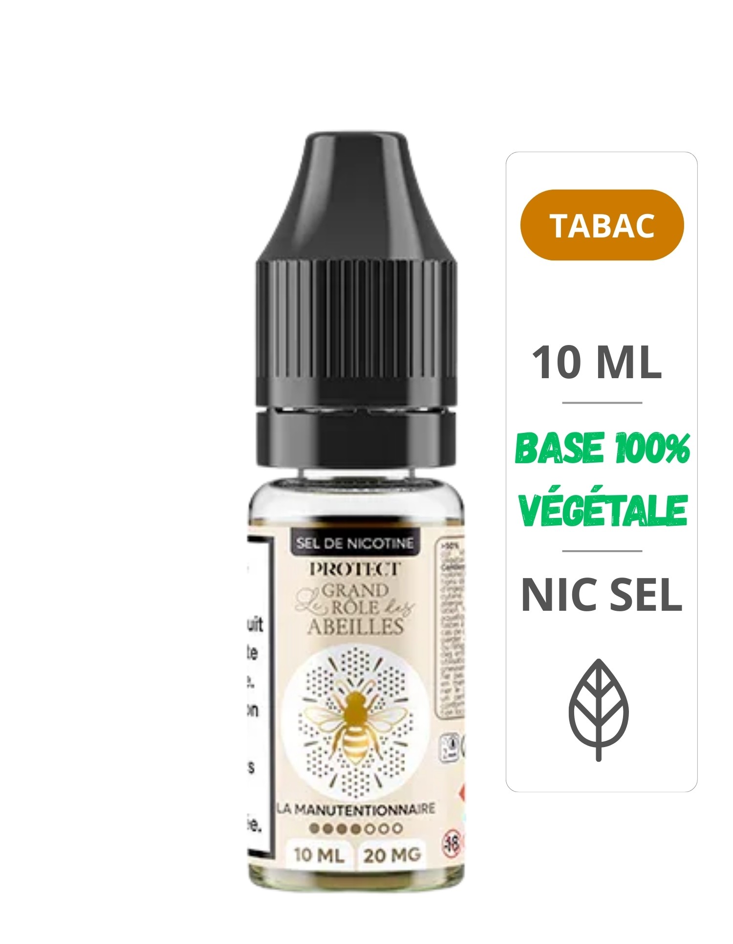 La Manutentionnaire Sels de Nicotine - Le Grand Rôle des Abeilles 10ml - Protect Protect - 1