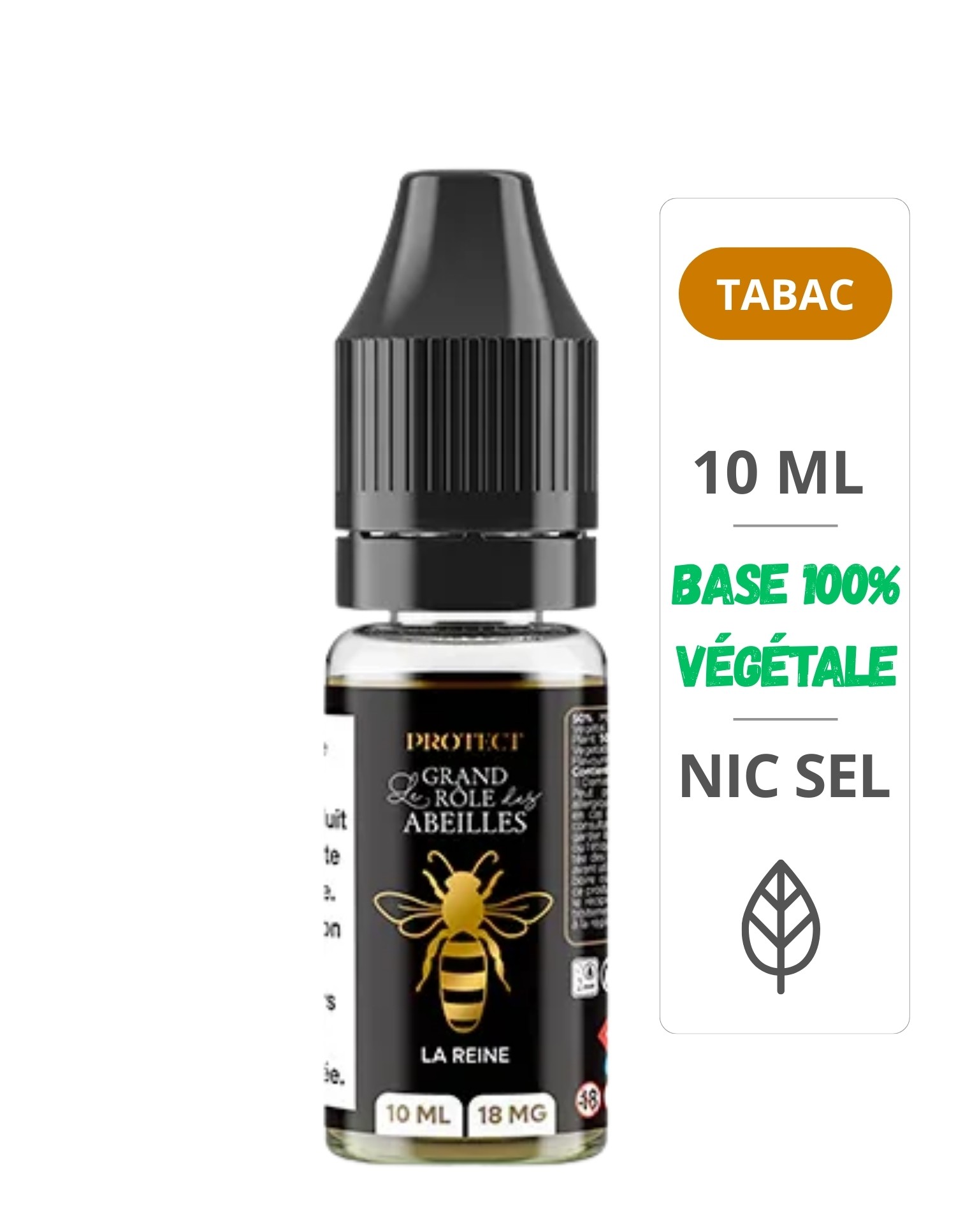 La Reine Sels de Nicotine - Le Grand Rôle des Abeilles 10ml - Protect Protect - 1