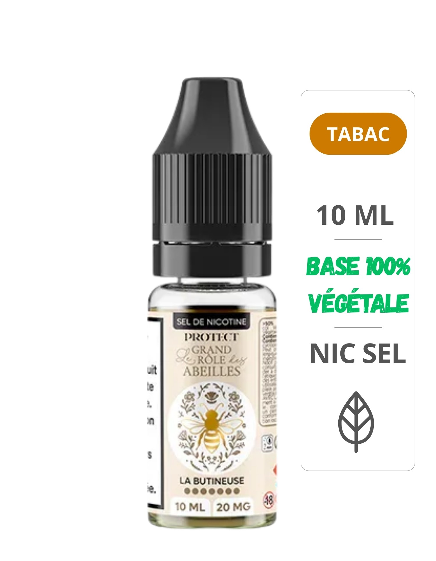 La Butineuse Sels de Nicotine - Le Grand Rôle des Abeilles 10ml - Protect Protect - 1