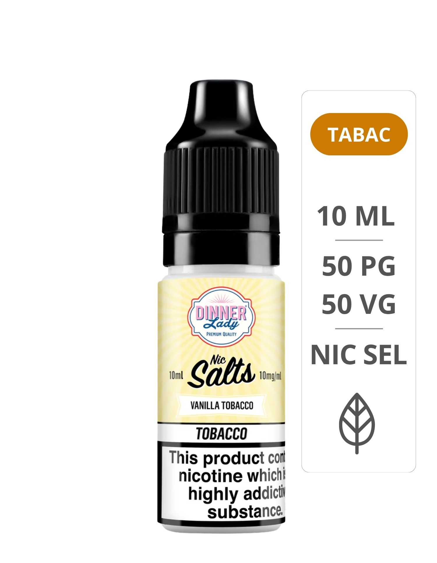 E-Liquide Vanilla Tobacco Sels de nicotine 10ml - Dinner Lady Dinner Lady - 1