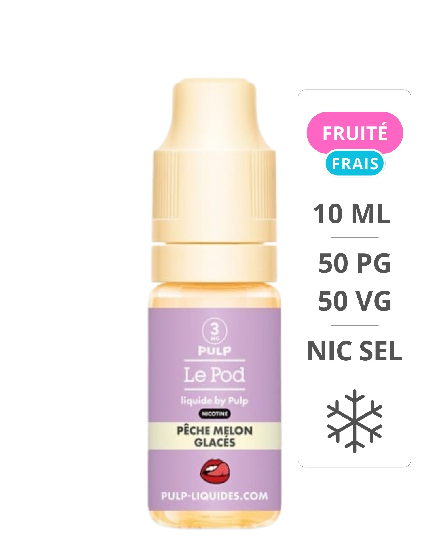 Pêche Melon Glacé Sels De Nicotine 10ml - Le Pod - Pulp Pulp - 1