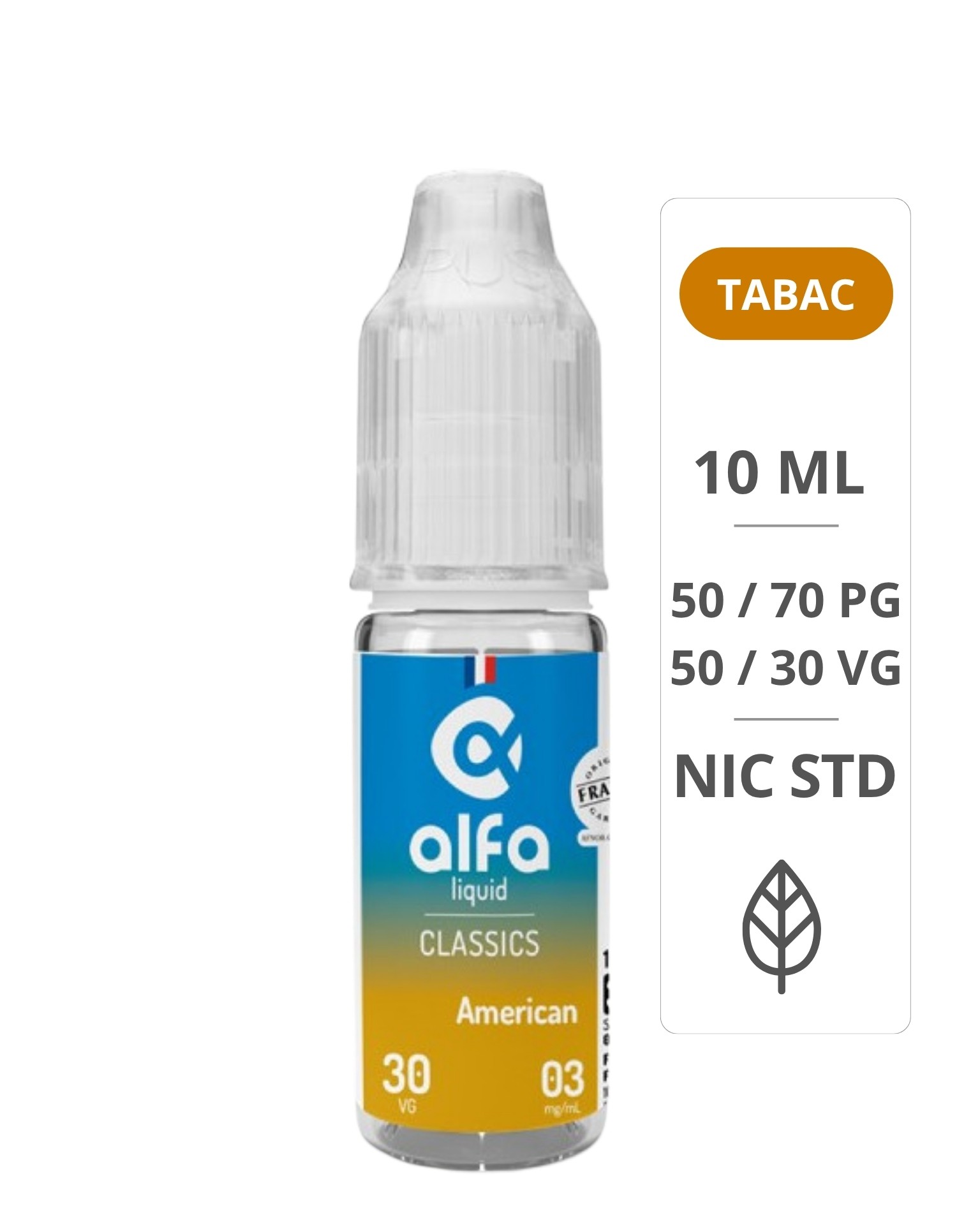 E-Liquide American 10 ml Classics - Alfa ALFALIQUID - 1
