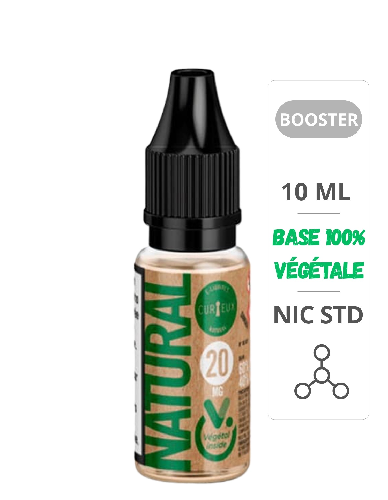 E-Liquide Booster Natural Végétol 10ml - Curieux Curieux - 1