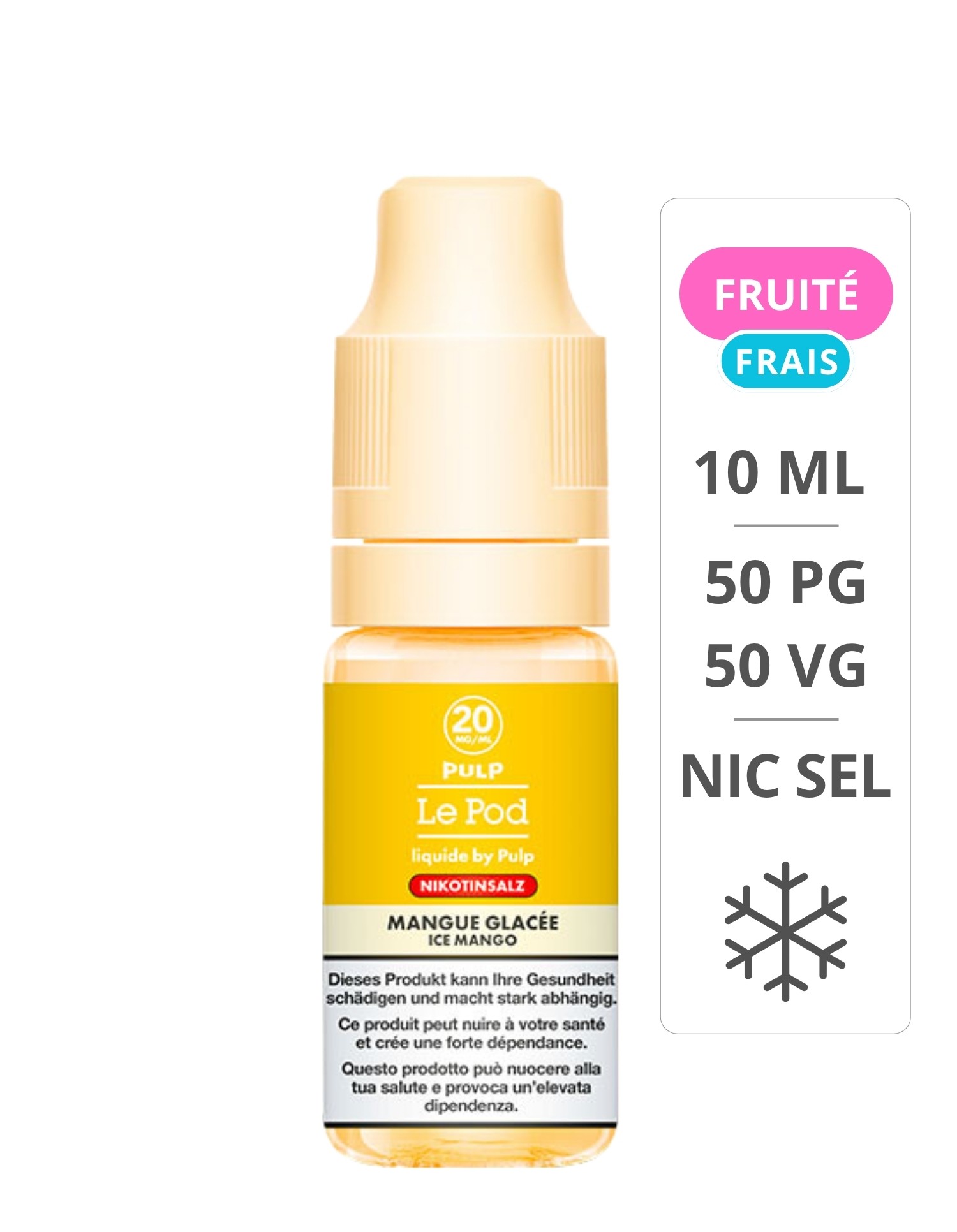 Mangue Glacée Sel De Nicotine 10ml - Le Pod - Pulp Pulp - 1