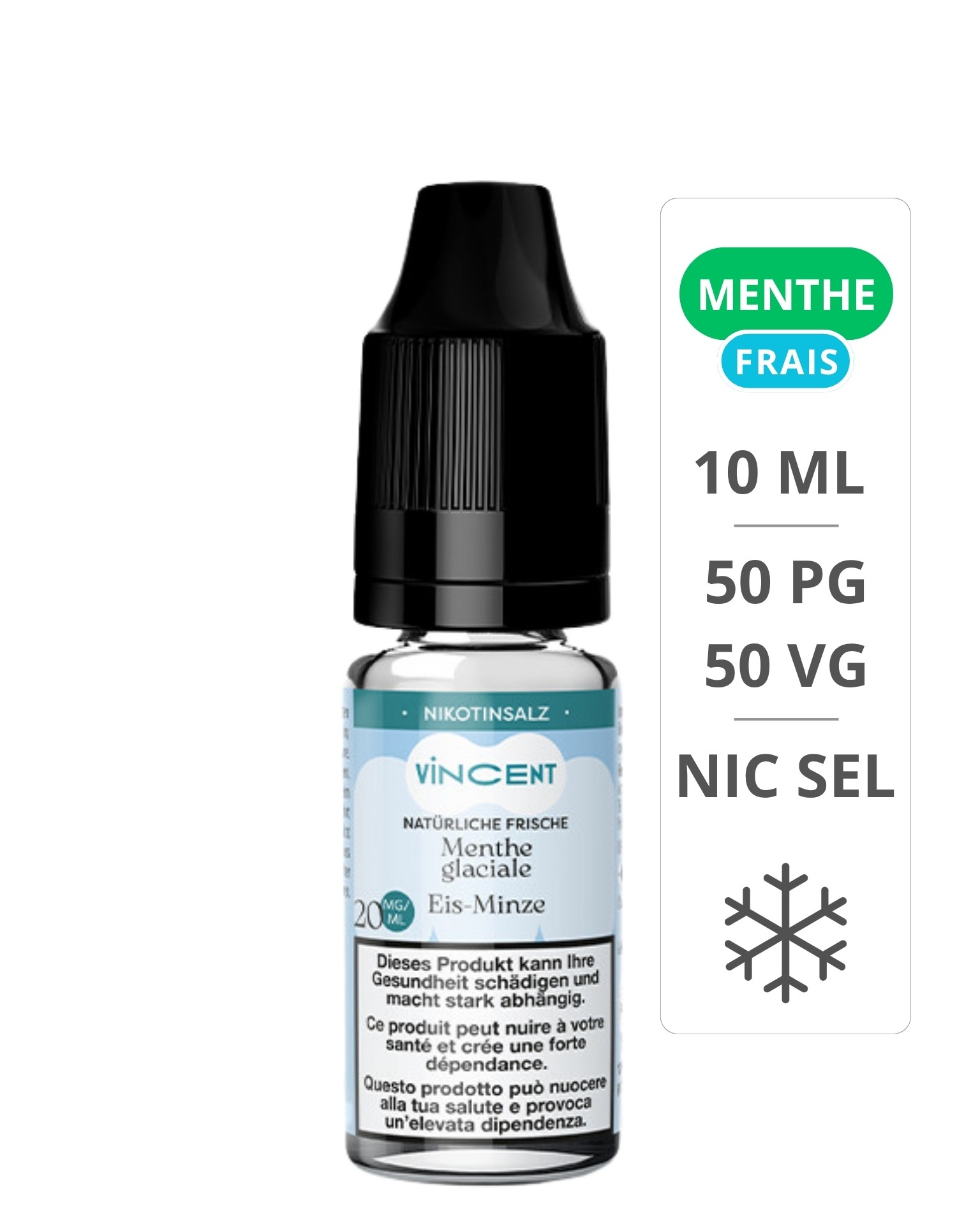 Menthe Glaciale Sel de Nicotine 10 ml - Vincent - VDLV VDLV - 1