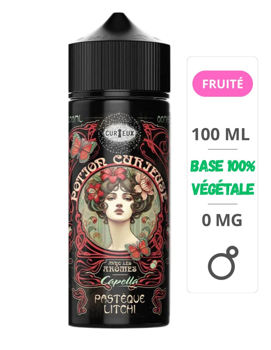 Pastèque Litchi (arômes Capella) Potion Curieuse 100 ml - Curieux Curieux - 1