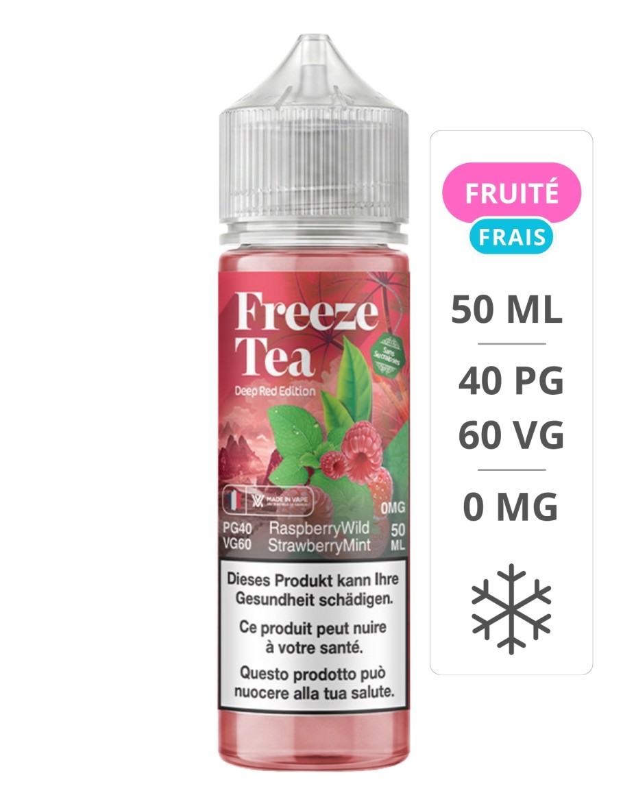E-Liquide Raspberry Wild Strawberry Mint Deep Red Edition 50 ml - Freeze Tea - Made In Vape Made In Vape - 1