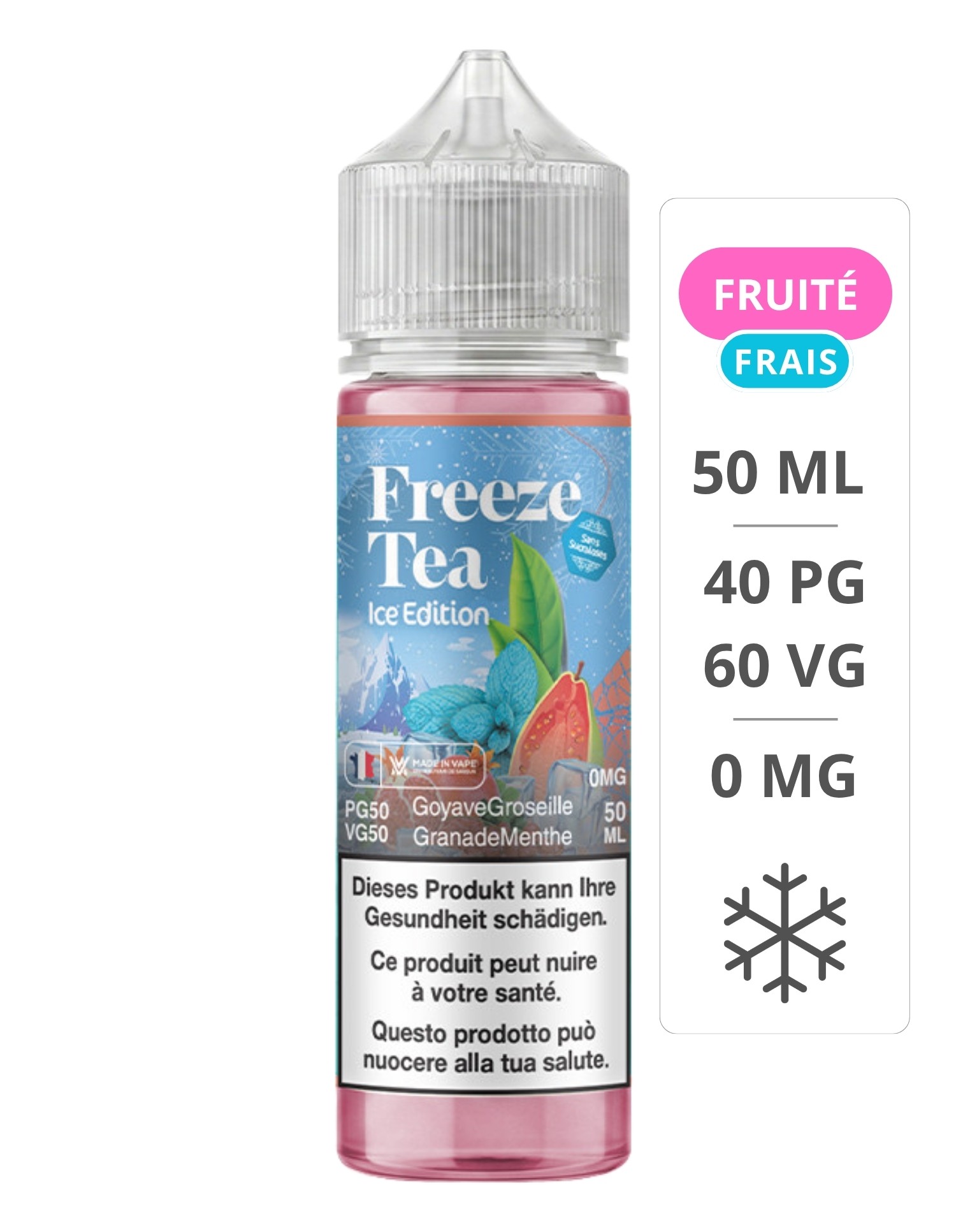 Goyave Groseille Grenade Menthe Deep Red Edition 50 ml - Freeze Tea - Made In Vape Made In Vape - 1
