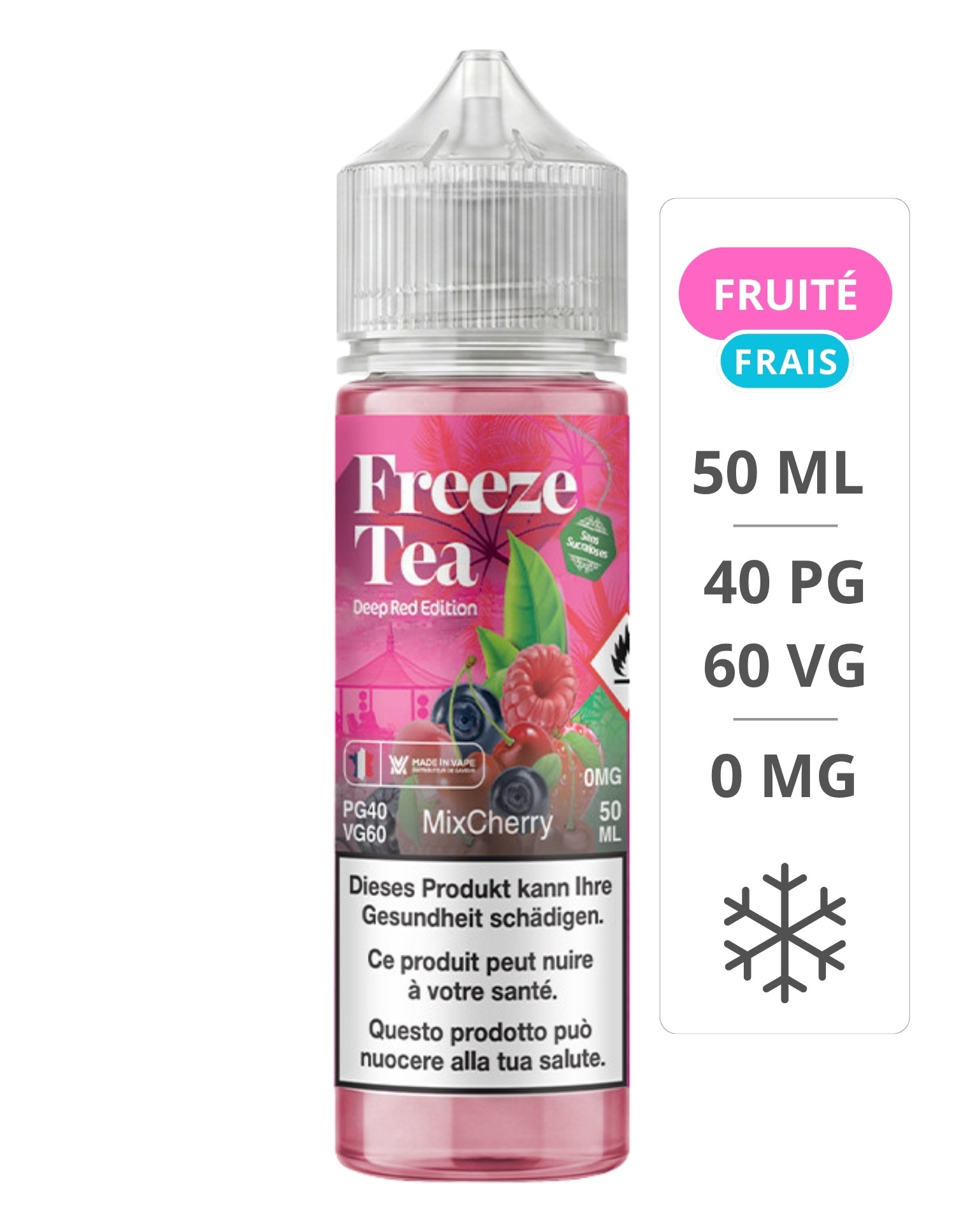 Mix Cherry Deep Red Edition 50 ml - Freeze Tea - Made In Vape Made In Vape - 1
