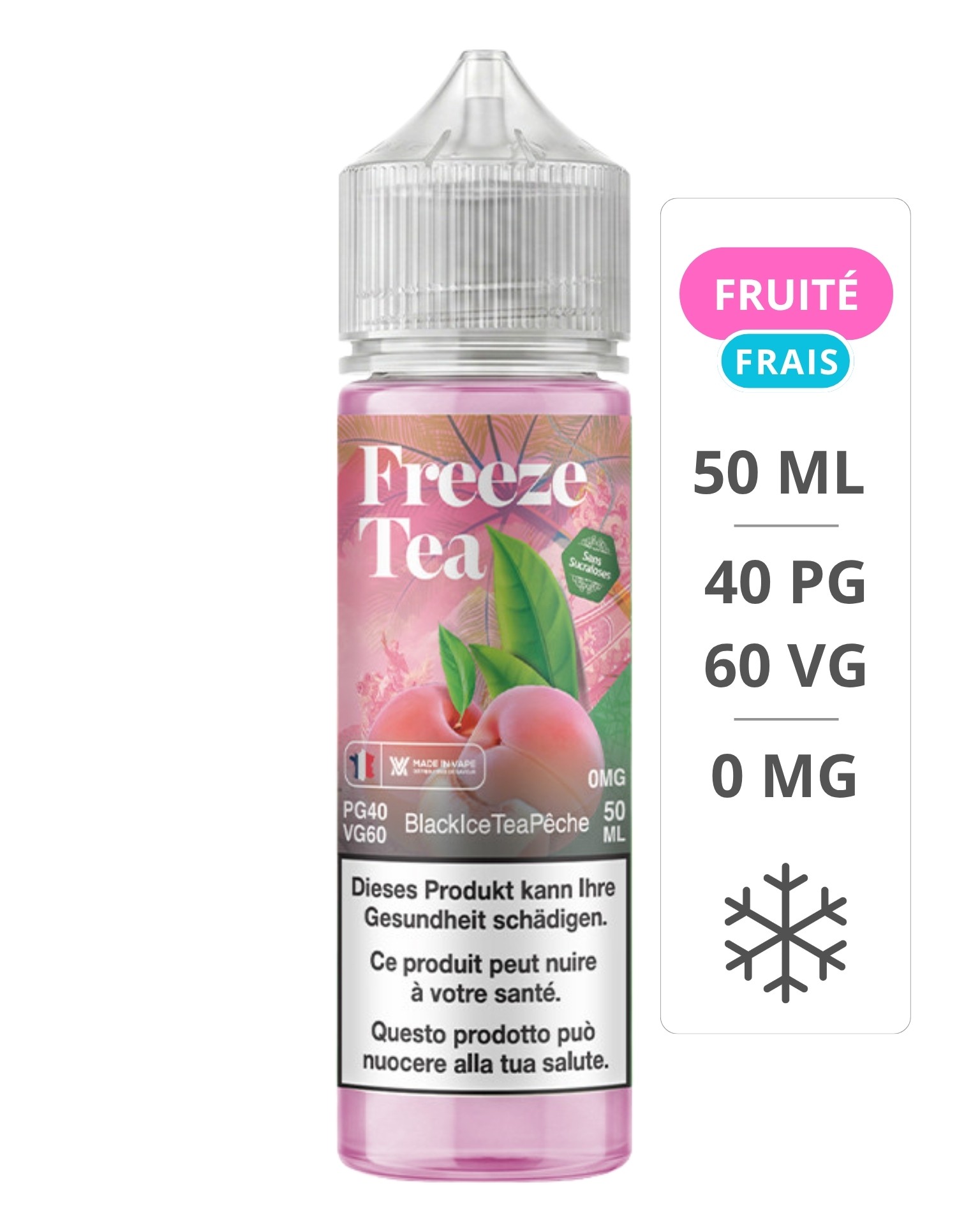 E-Liquide Black Ice Tea Pêche 50 ml - Freeze Tea - Made In Vape Made In Vape - 1