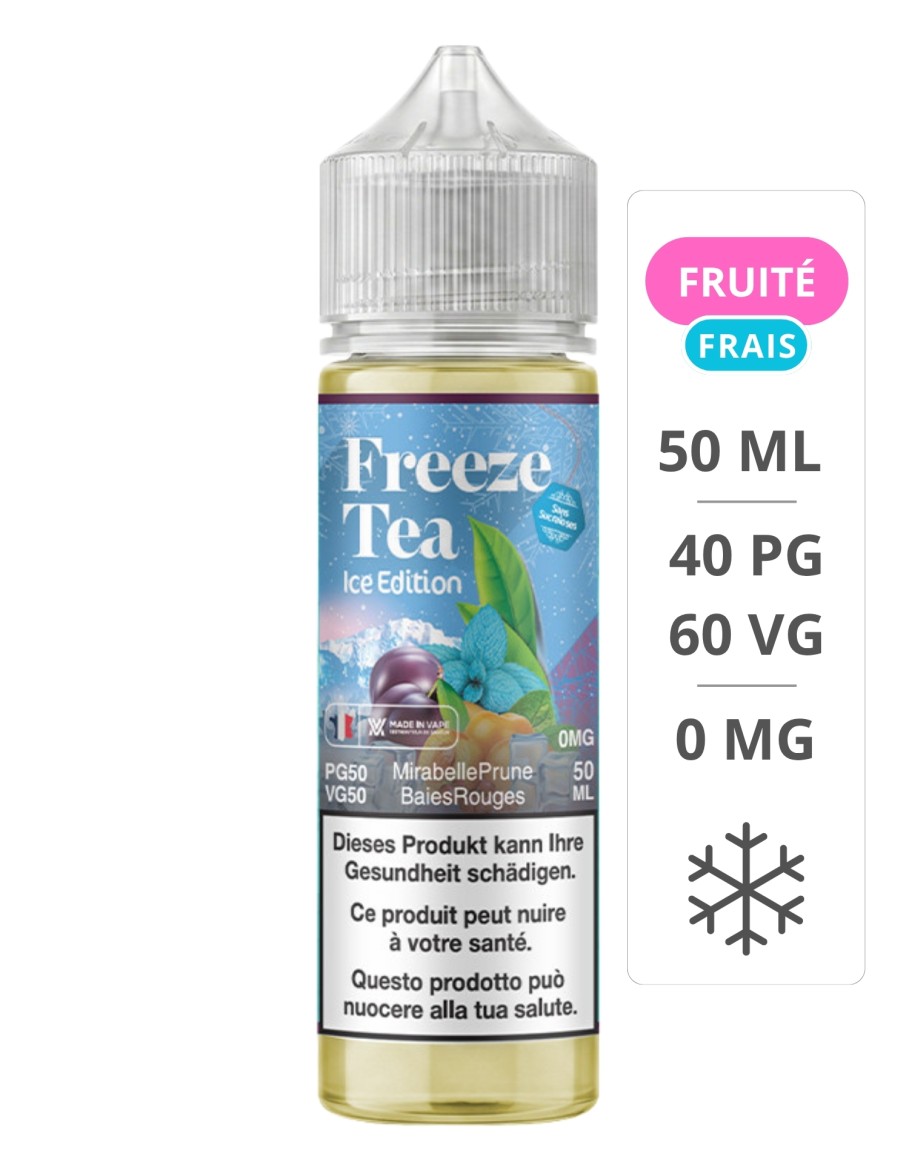 E-Liquide Mirabelle Prune Baies Rouges 50 ml - Freeze Tea Ice Edition - Made In Vape Made In Vape - 1