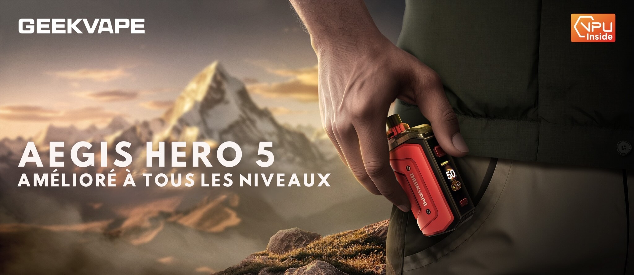 GeekVape Aegis Hero 5 — Pod Mod 50W 2000 mAh, disponible en Suisse