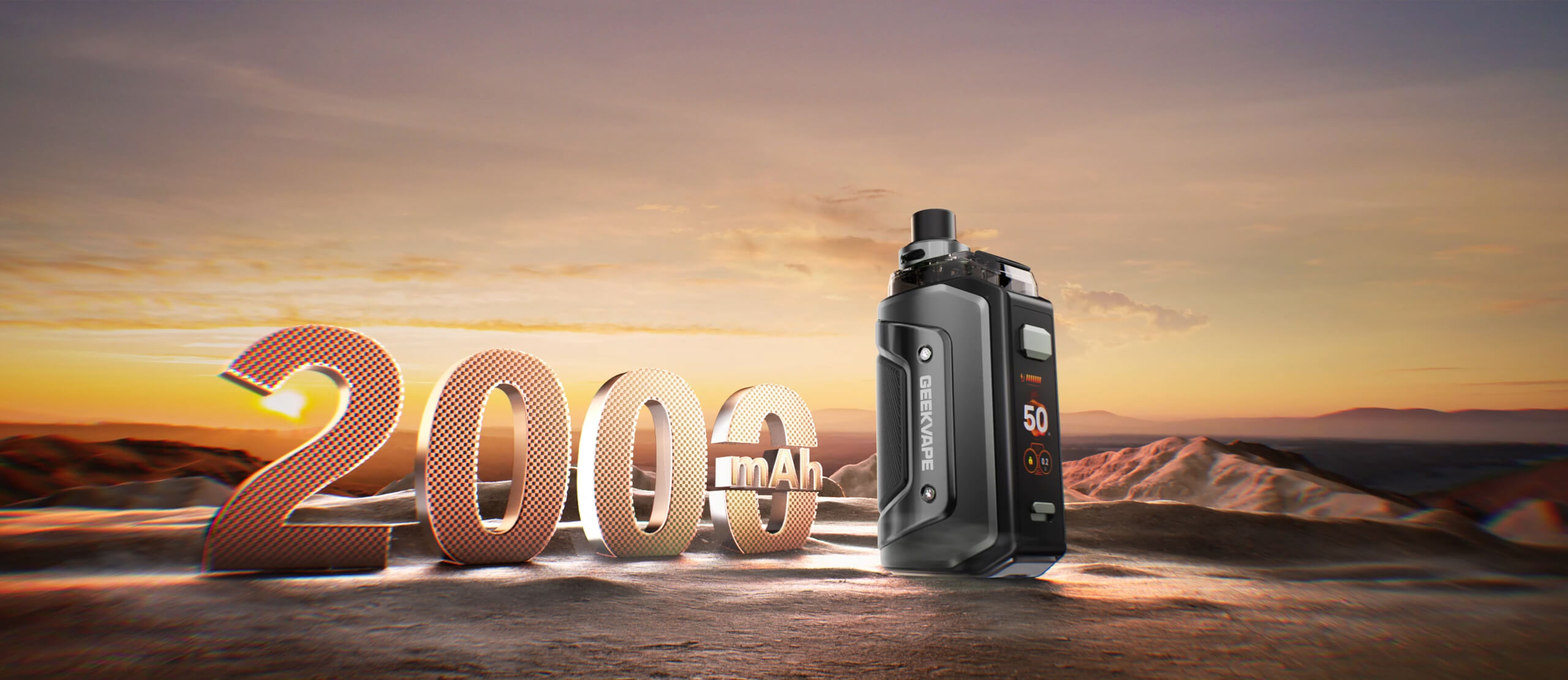 GeekVape Aegis Hero 5 — batterie 2000 mAh, autonomie longue durée