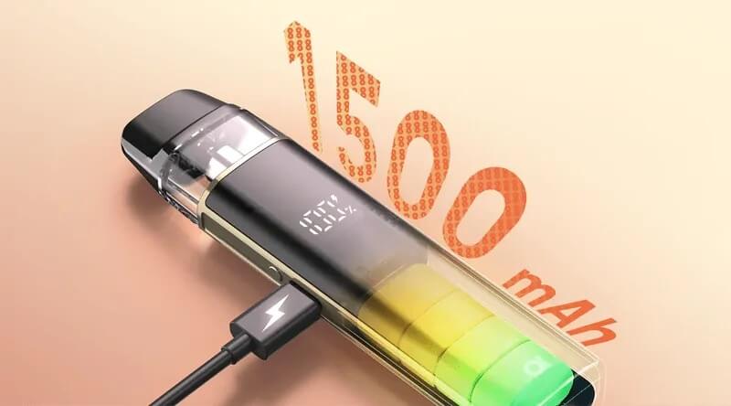Autonomie batterie 1500 mAh recharge USB-C Kit Pod Loomix Aspire