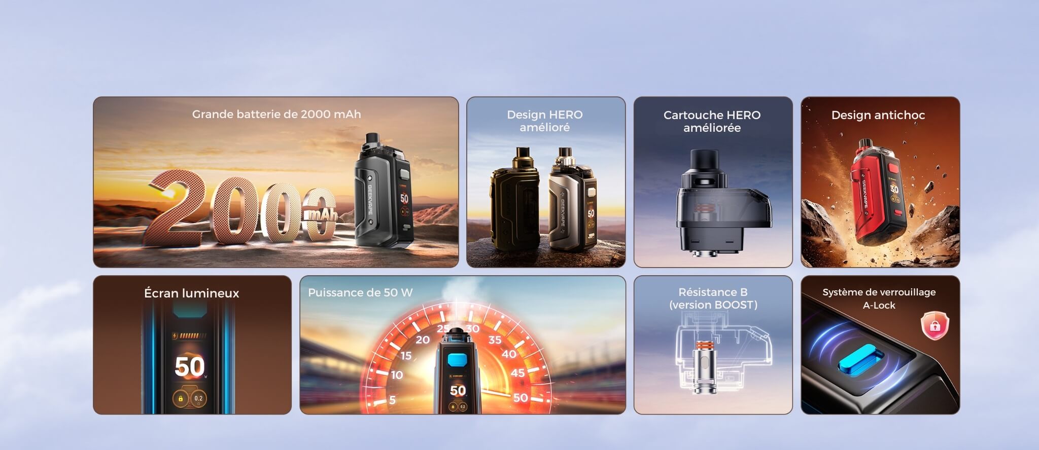 GeekVape Aegis Hero 5 — vue d'ensemble des 8 caractéristiques clés