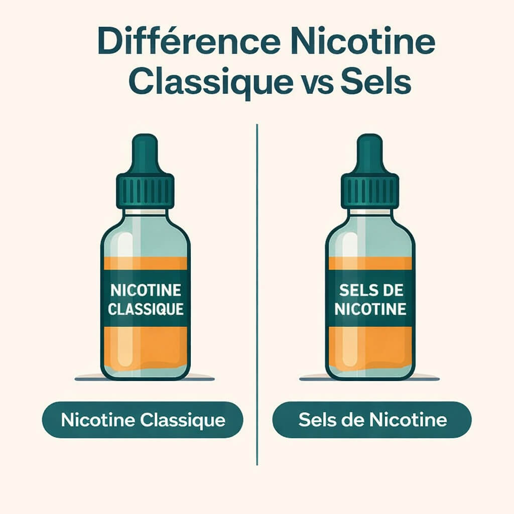 Différence entre nicotine classique et sels de nicotine pour cigarette électronique