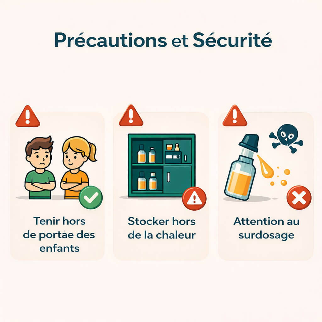 Précautions et sécurité avec les sels de nicotine : enfants, stockage, surdosage
